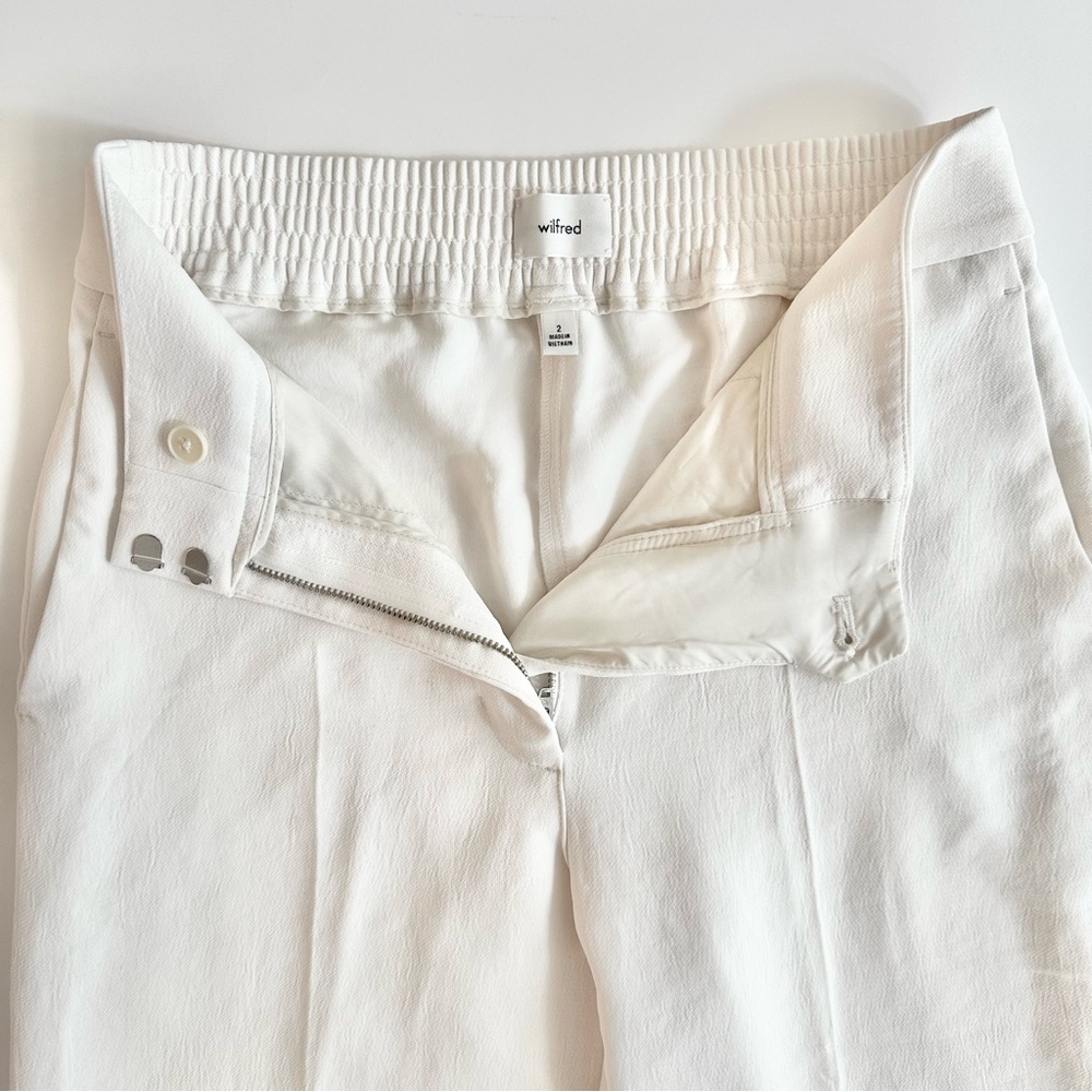 ARITZIA | WILFRED ALANYA PANT HIGH RISE WIDE LEG ELASTIC BACK WAIST CREPETTE - Picture 10 of 13
